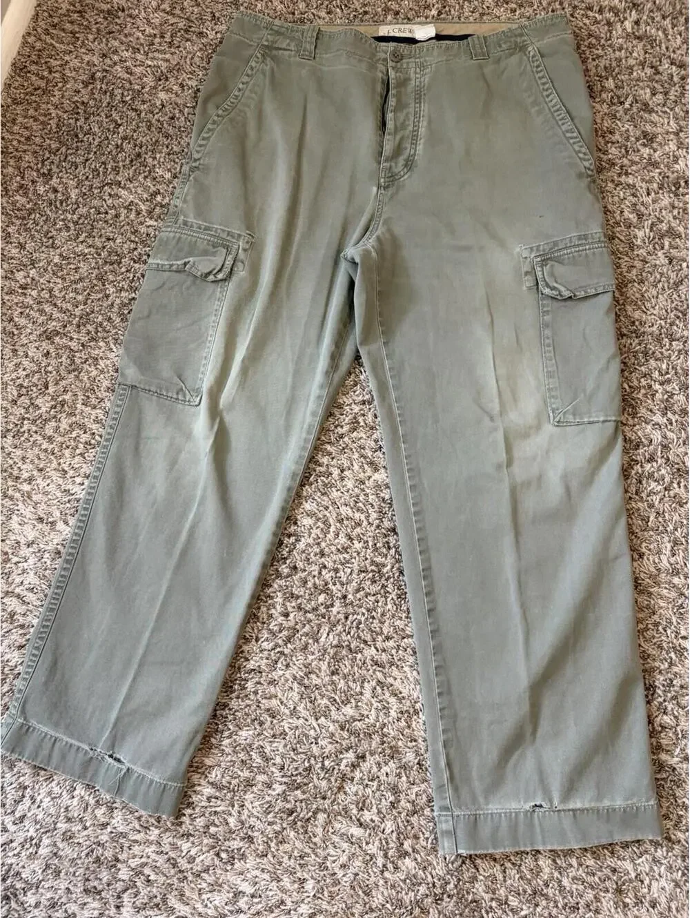 Vintage J Crew Cargo Khaki Pants Men’s Size 36x30 Military Outdoor Olive Green
